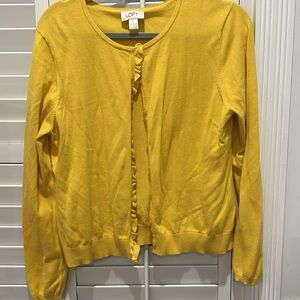 LOFT Mustard Yellow Cardigan Sweater
